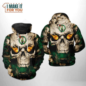 Boston Celtics Skull Art 3D Hoodie, Unique Celtics Gifts for Supporters