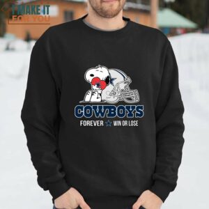 Dallas Cowboys Forever Win Or Lose Snoopy T Shirt Gifts For Peanuts and NFL Fan 2