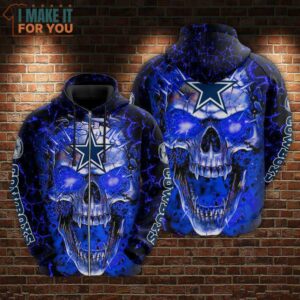 Dallas Cowboys 3D Skull Art All Over Printed Hoodie 2 2