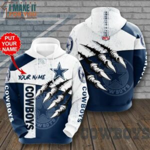 Pesonalized Dallas Cowboys Monster Claw Breaking 3D Hoodie, Dallas Cowboys Gifts