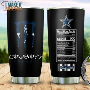 Dallas Cowboys Monster Energy Nutrition Facts Tumbler, Dallas Cowboys Gifts for Holidays