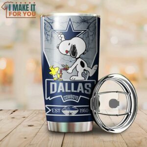 Personalized Dallas Cowboys Snoopy Fan Tumbler 3