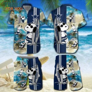Dallas Cowboys Snoopy Surfing Summer Beach Hawaiian Shirt 3