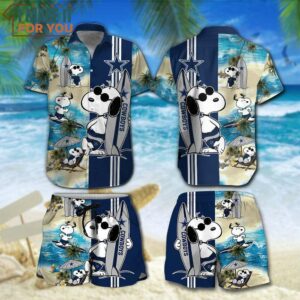 Dallas Cowboys Snoopy Surfing Summer Beach Hawaiian Shirt 4