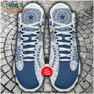 Custom Dallas Cowboys Air Jordan 13 Mandala Pattern Shoes Ultimate Dallas Cowboys Gifts 2