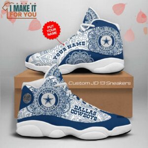 Custom Dallas Cowboys Air Jordan 13 Mandala Pattern Shoes Ultimate Dallas Cowboys Gifts 3