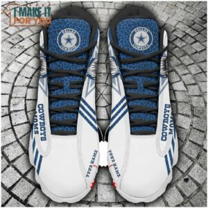 Custom Dallas Cowboys Momlife And Leopard Pattern Air Jordan 13 Shoes Dallas Cowboys Gifts for Her 2