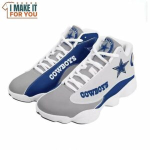 Dallas Cowboys Grey Blue Air Jordan 13 Sport Sneaker for Fan