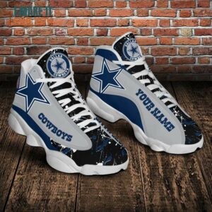 Dallas Cowboys Personalized White Air Jordan 13 Basketball Shoes, Dallas Cowboys Gifts Sale