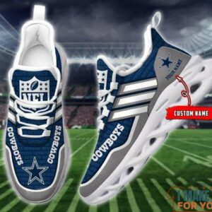 Dallas Cowboys Custom Blue White Grey Stripes Max Soul Shoes 2