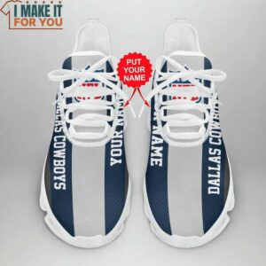 Dallas Cowboys Custom Grey Dark Blue Stripes Max Soul Shoes 2