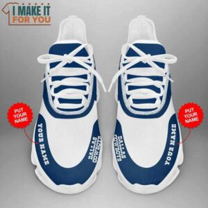 Dallas Cowboys Custom White Blue Double Star Max Soul Shoes Running Sneakers 2
