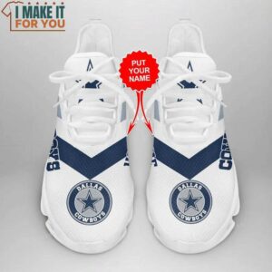 Dallas Cowboys Custom White Blue Grey Stripes Max Soul Shoes 2