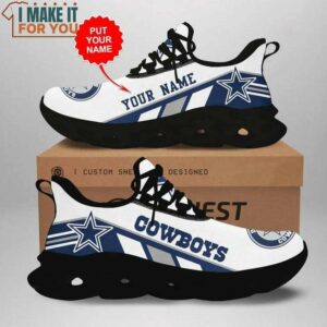 Dallas Cowboys Custom White Grey Stripes Max Soul Sneakers Running Shoes 2