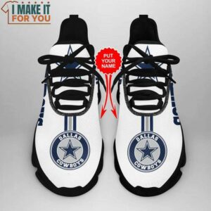 Dallas Cowboys Custom White Grey Stripes Max Soul Sneakers Running Shoes 3