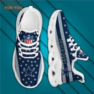 Dallas Cowboys Blue Stripe And Stars Pattern 3D Max Soul Sneaker Shoes 2