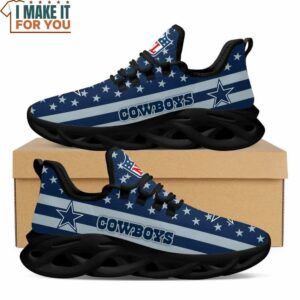 Dallas Cowboys Blue Stripe And Stars Pattern 3D Max Soul Sneaker Shoes 3