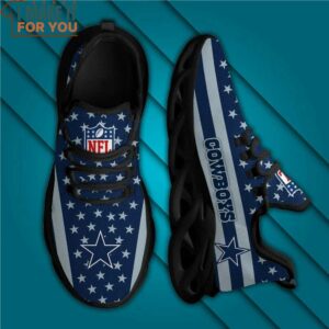 Dallas Cowboys Blue Stripe And Stars Pattern 3D Max Soul Sneaker Shoes 4