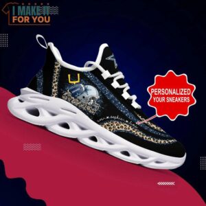 Dallas Cowboys NFL Max Soul Shoes Custom Name Leopard Prints Glitter Christmas Sneakers 12