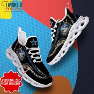 Dallas Cowboys NFL Max Soul Shoes Custom Name Leopard Prints Glitter Christmas Sneakers 2