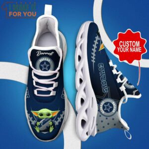 Dallas Cowboys NFL Max Soul Shoes Custom Name Yoda Sneakers Gifts For NFL Fans 3