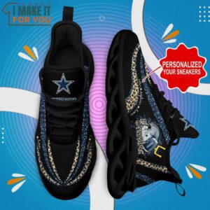 Dallas Cowboys NFL Max Soul Shoes Custom Name Leopard Prints Glitter Christmas Sneakers 3