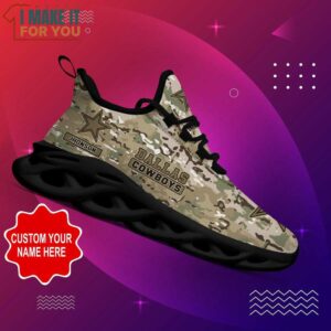 Dallas Cowboys NFL Max Soul Shoes Custom Name Camo Pattern Sneakers Personalized Gifts For NFL Fans 4