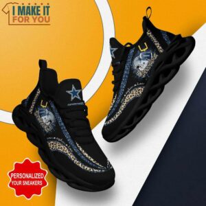 Dallas Cowboys NFL Max Soul Shoes Custom Name Leopard Prints Glitter Christmas Sneakers 5