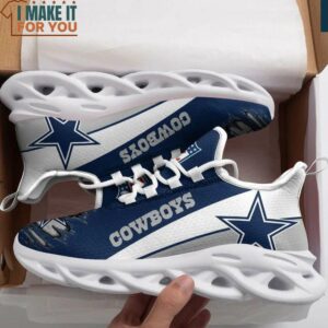 Dallas Cowboys Team Logo Blue White Stripe 3D Max Soul Sneaker Shoes 3