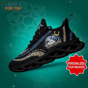 Dallas Cowboys NFL Max Soul Shoes Custom Name Leopard Prints Glitter Christmas Sneakers 6