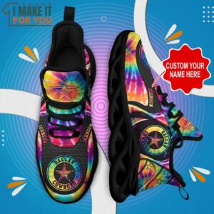 Dallas Cowboys NFL Max Soul Shoes Custom Name Tie Dye Abstract Sneakers For NFL Fans 4