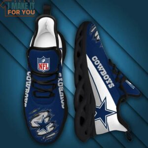 Dallas Cowboys Team Logo Blue White Stripe 3D Max Soul Sneaker Shoes 4