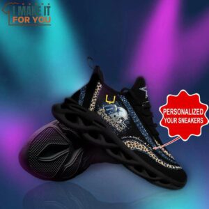 Dallas Cowboys NFL Max Soul Shoes Custom Name Leopard Prints Glitter Christmas Sneakers 8