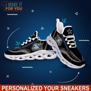 Dallas Cowboys NFL Max Soul Shoes Custom Name Leopard Prints Glitter Christmas Sneakers 9