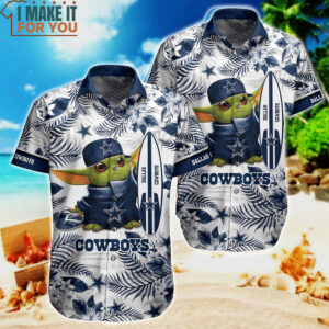 Dallas Cowboys Baby Yoda In Summer Beach Hawaiian Shirt And Short Best Gift For Fan 2