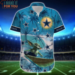 Dallas Cowboys Baby Yoda Surfing Hawaiian Shirt And Short Gift For Cowboys Fans 4
