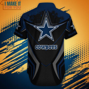 Dallas Cowboys Black Blue Hawaiian Shirt And Short Summer Beach Shirt For Men 2