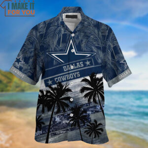 Dallas Cowboys Coconut Tree And Logo Hawaiian Shirt And Short Gift For Football Fans 2