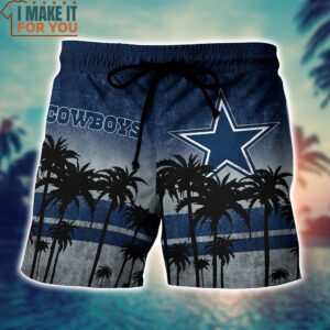Dallas Cowboys Coconut Tree And Cowboys Logo Hawaiian Shirt And Short New Collection For NFL Fan 4