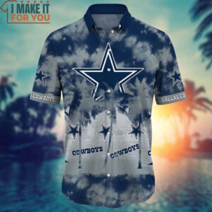 Dallas Cowboys Coconut Tree Graphic Hawaiian Shirt And Short Gift For Cowboys Fans 2