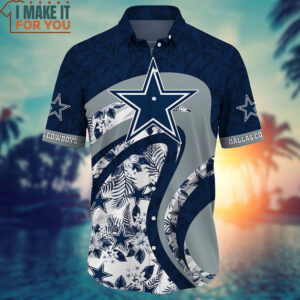 Dallas Cowboys Coconut Tree Pattern Hawaiian Shirt And Short Dallas Cowboys Gifts Sale 2