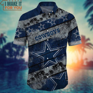Dallas Cowboys Coconut Tree Pattern Hawaiian Shirt And Short Dallas Cowboys Gifts for Superfans 2