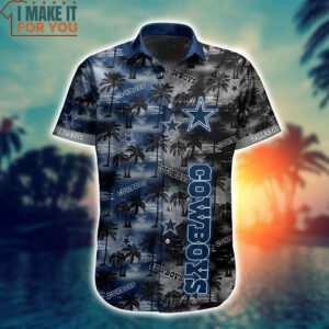 Dallas Cowboys Coconut Tree Pattern Hawaiian Shirt And Short Gift for NFL Fan 2