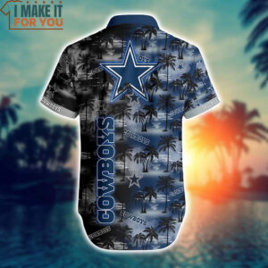 Dallas Cowboys Coconut Tree Pattern Hawaiian Shirt And Short Gift for NFL Fan 3