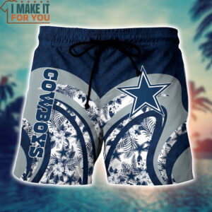 Dallas Cowboys Coconut Tree Pattern Hawaiian Shirt And Short Dallas Cowboys Gifts Sale 4