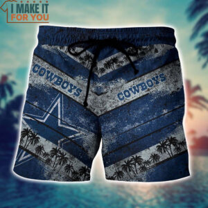 Dallas Cowboys Coconut Tree Pattern Hawaiian Shirt And Short Dallas Cowboys Gifts for Superfans 4
