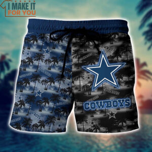 Dallas Cowboys Coconut Tree Pattern Hawaiian Shirt And Short Gift for NFL Fan 4