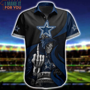 Dallas Cowboys Death Skull The Champion Hawaiian Shirt And Short 2