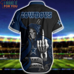 Dallas Cowboys Death Skull The Champion Hawaiian Shirt And Short 3