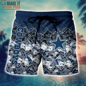 Dallas Cowboys Graphic Tropical Pattern 3D Printed Hawaiian Shirt And Short 2